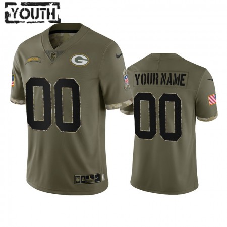 Tröjor Green Bay Packers Custom Olive 2022 Salute To Service - Barn Tröjor Green Bay Packers Custom Olive 2022 Salute To Service - Barn
